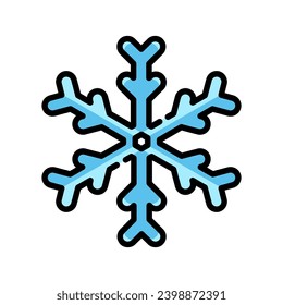Icono de copo de nieve Ilustración vectorial de color para el diseño de elementos de concepto invernal y navideño