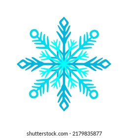 Icono de copo de nieve. Dibujo de esbozo de línea de contorno de tinta de color. Dibujo gráfico plano vectorial simple a mano. Objeto aislado sobre un fondo blanco. Aislar.