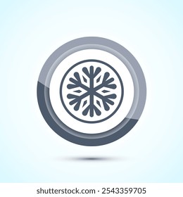 Diseño de icono de copo de nieve, mantener icono congelado. Diseño de Botón de color gris