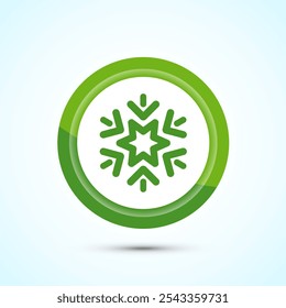 Ícone de floco de neve design, Ícone de manter congelado. Design do botão de cor verde
