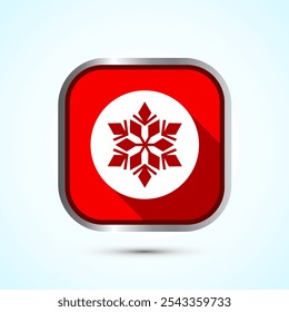 Snowflake icon design, Keep frozen icon. Red Shadow Button Design