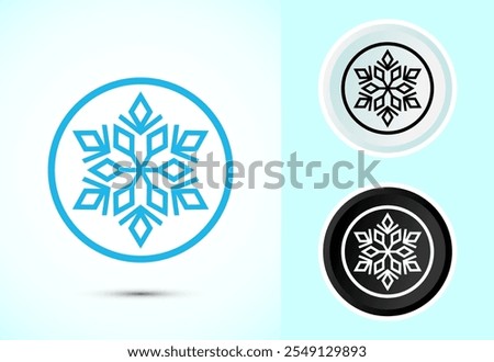 Snowflake icon design, Keep frozen icon, Symbol of snow, Winter design element. Vector illustration