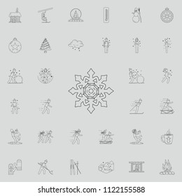 snowflake icon. Detailed set of Winter icons. Premium quality graphic design sign. One of the collection icons for websites, web design, mobile app on colored background