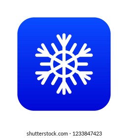 Snowflake icon digital blue for any design isolated on white vector illustration