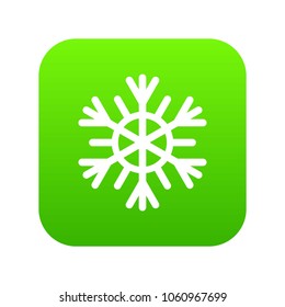 Snowflake icon digital green for any design isolated on white vector illustration