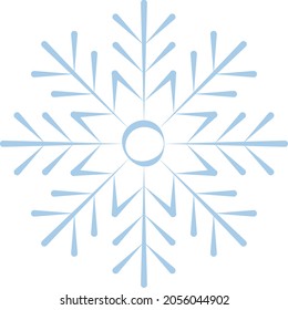 Snowflake icon. Editable isolated vector icon in blue on a transparent background. Trendy contour symbols for mobile apps and website design