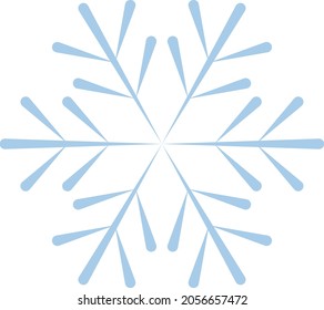 Icono de copo de nieve. Icono de vector aislado editable en azul sobre un fondo transparente. Símbolos de contorno de moda para aplicaciones móviles y diseño de sitios web