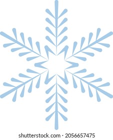 Icono de copo de nieve. Icono de vector aislado editable en azul sobre un fondo transparente. Símbolos de contorno de moda para aplicaciones móviles y diseño de sitios web