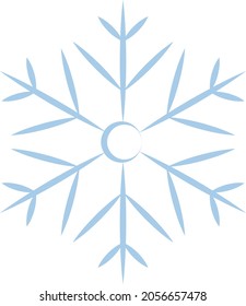 Snowflake icon. Editable isolated vector icon in blue on a transparent background. Trendy contour symbols for mobile apps and website design