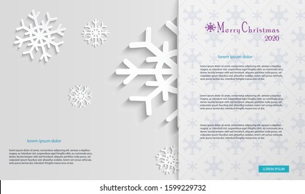 Snowflake icon. Festive background, template postcard, website home page. sign design. Long shadow. Ornament of beautiful snowflakes.