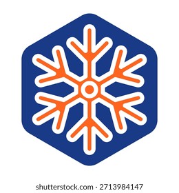 Ilustración vectorial de relleno de icono de copo de nieve