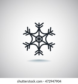 Snowflake icon flat .