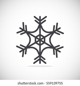 Snowflake icon flat .