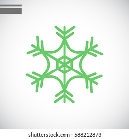 Snowflake icon flat .