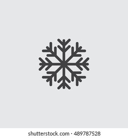 Snowflake icon in a flat design in black color. Vector illustration eps10