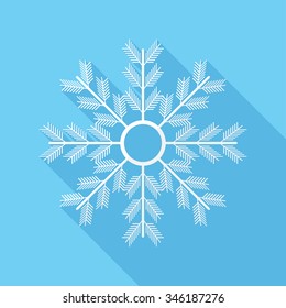 Snowflake icon . Flat design style modern vector illustration. Isolated on stylish color background. Flat long shadow icon. Elements in flat design.