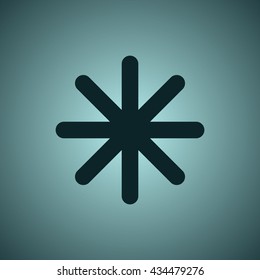snowflake Icon, flat design style