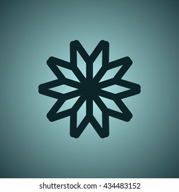 snowflake Icon, flat design style