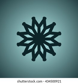 snowflake Icon, flat design style