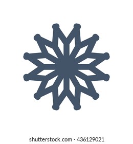 snowflake Icon, flat design style