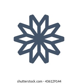 snowflake Icon, flat design style