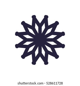 snowflake Icon, flat design style