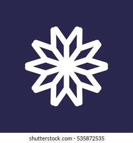 snowflake Icon, flat design style