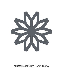 snowflake Icon, flat design style