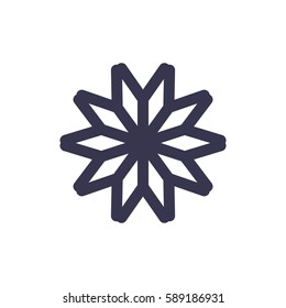 snowflake Icon, flat design style
