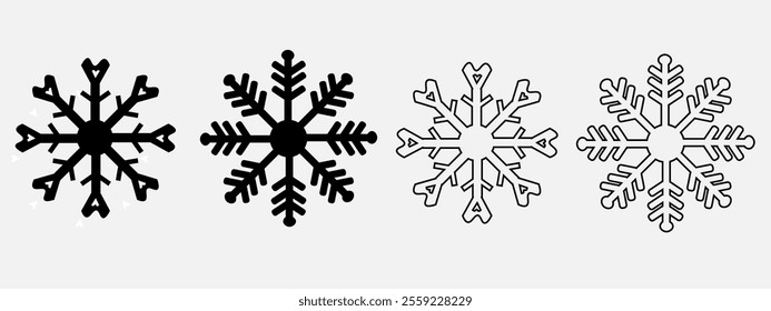 "Snowflake Icon in Flat Design for Winter or Weather-Related Themes"