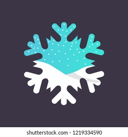 Snowflake Icon. Flat logo of snowflake isolated on background. New Year and winter symbol. Vector illustration.Christmas winter holiday design element for posters, cards, banners in flat style.