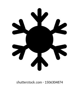 Snowflake Icon. Flat logo of snowflake isolated on white background. New Year and winter symbol.
