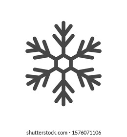Snowflake Icon. Flat logo of snowflake isolated on white background. New Year and winter symbol. Vector illustration.