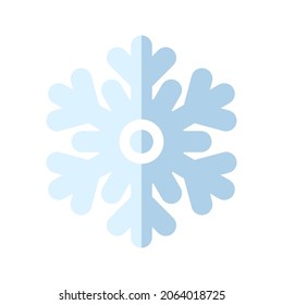 Icono de copo de nieve. Estilo plano. Navidad e invierno Símbolo tradicional para el logotipo, la impresión, la pegatina, el emblema, la etiqueta, la insignia, el diseño y la decoración de la tarjeta de bienvenida y invitación