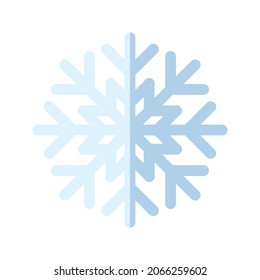 Icono de copo de nieve. Estilo plano. Navidad e invierno Símbolo tradicional para el logotipo, la impresión, la pegatina, el emblema, la etiqueta, la insignia, el diseño y la decoración de la tarjeta de bienvenida y invitación