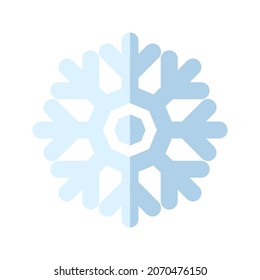 Icono de copo de nieve. Estilo plano. Navidad e invierno Símbolo tradicional para el logotipo, la impresión, la pegatina, el emblema, la etiqueta, la insignia, el diseño y la decoración de la tarjeta de bienvenida y invitación