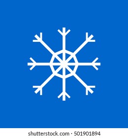 Snowflake icon, flat style, design template, vector illustration