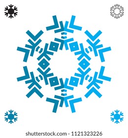 Snowflake icon in flat style isolated on white background. Snow flake element for winter design and decoration. Refrigerator vector symbol or logo