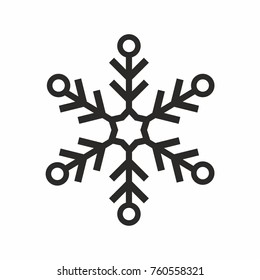 Snowflake icon in flat style on white background vector illustration