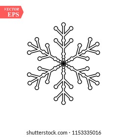 Snowflake icon. Flat vector illustration in black on white background. EPS10