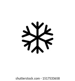 Snowflake icon. Flat vector illustration in black on white background. 