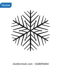 Snowflake icon. Flat vector illustration in black on white background. EPS10