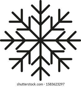 Snowflake icon. Flat vector illustration in black on white background. EPS 10