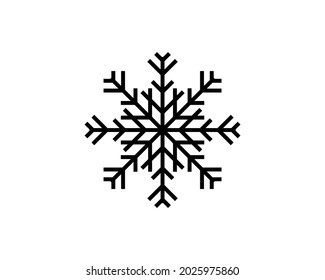 Snowflake icon. Flat vector illustration in black on white background. EPS 10.