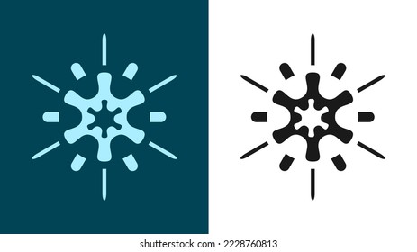 Snowflake icon flat vector illustration, in unique and trendy design style, isolated on dark and light background. Real editable vector for your graphic resources for many purposes.