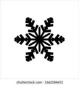 Snowflake icon. Flat vector on white background. EPS 10