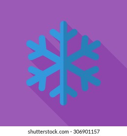Snowflake icon. Flat vector related icon with long shadow for web and mobile applications. It can be used as - logo, pictogram, icon, infographic element. Vector Illustration.