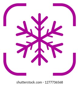 Snowflake icon in focus. White background