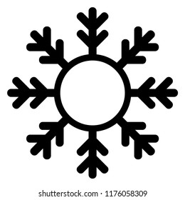 Snowflake icon and frame. Christmas and winter theme symbol with place for text. Vector and illustration.