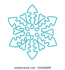 Snowflake Icon graphic. vector illustration, blue on white